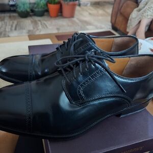 Men's Johnston dress black shoes sz 12